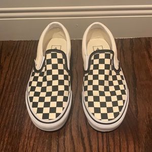 Vans checkered slip ons
